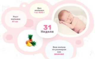 Вес ребенка на 31 32 недели беременности